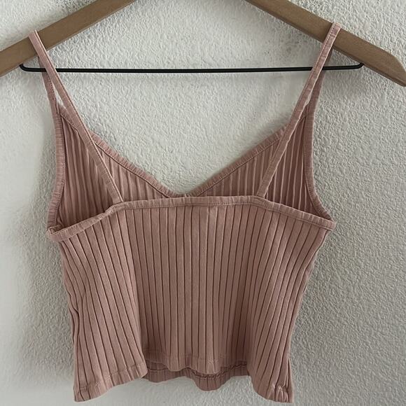 H&M Divided Ribbed Crop Tanks Gray Pink Small - Picture 8 of 8
